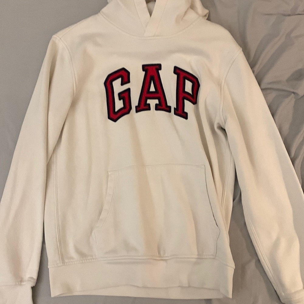 Small White with Red Logo GAP Pullover Hoodie